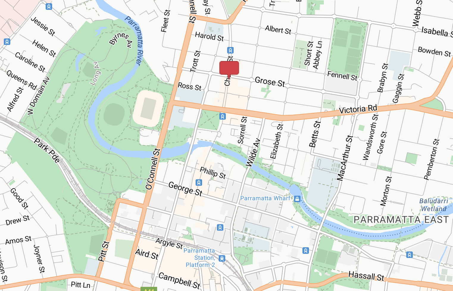 Parramatta Salvation Army Church Map